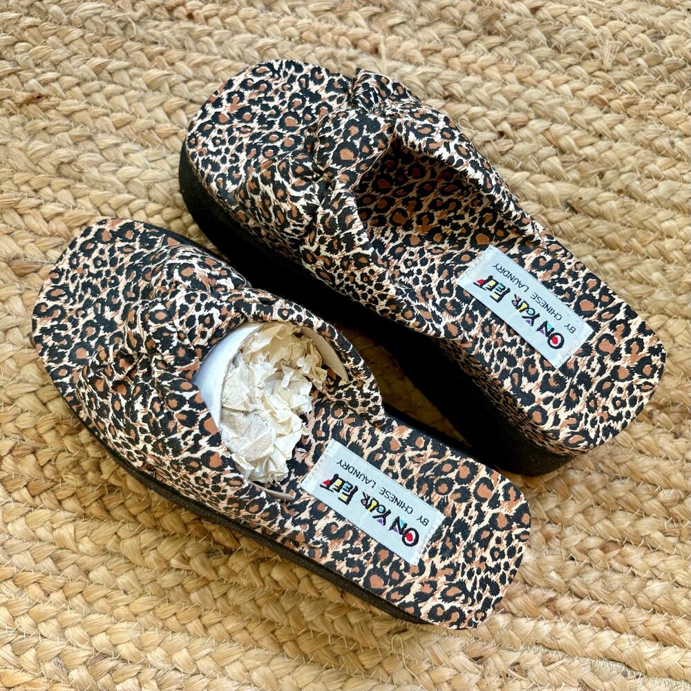 Vintage Y2K Chinese Laundry leopard print platform slides - Picture 2 of 5